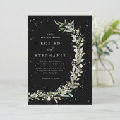 Boho Elegant Bohemische Wasserfarbenwelt Hochzeit Einladung (Stehend Vorderseite)