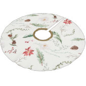 Boho Elegant Christmas Greenery Poinsettia Rustic Polyester Weihnachtsbaumdecke (Schrägansicht)