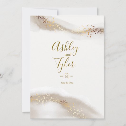 Boho Elegant Coastal Wedding Einladung (Vorderseite)