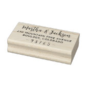 Boho Elegant Couple Names Wedding Rücksendeadresse Gummistempel (Stempel)