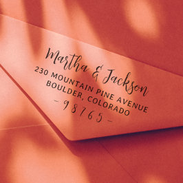 Boho Elegant Couple Names Wedding Rücksendeadresse Gummistempel