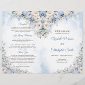 Boho Elegant Dusty Blue und Ivory Blume Zeremonie (Vorderseite)