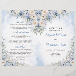 Boho Elegant Dusty Blue und Ivory Blume Zeremonie