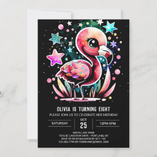 Boho Elegant Flamingo Birthday Einladung
