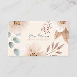 Boho Elegant Floral Business Card Visitenkarte