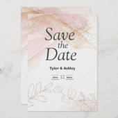 Boho Elegant Floral Watercolor Hochzeit Einladung (Vorne/Hinten)