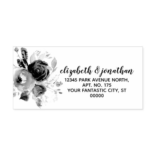 Boho Elegant Floral Wedding Rücksendeadresse Gummistempel (Prägung)