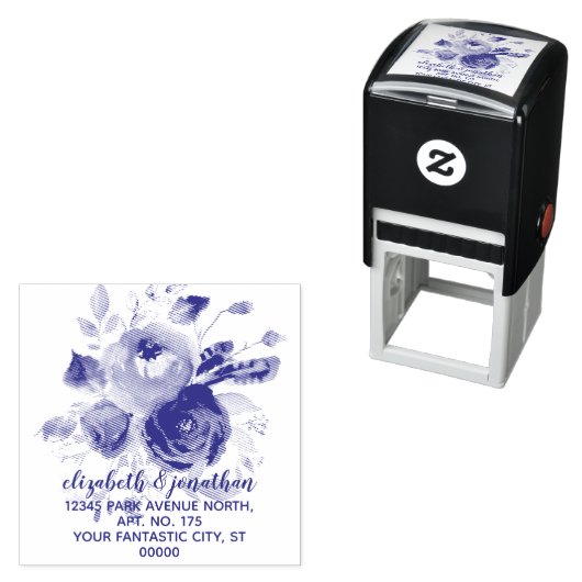 Boho Elegant Floral Wedding Rücksendeadresse Permastempel (Beispiel)