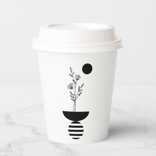 Boho Elegant Flower Pappbecher (Vorderseite)