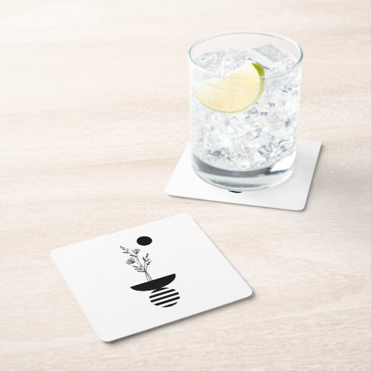 Boho Elegant Flower Rechteckiger Pappuntersetzer (Vor Ort)