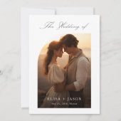 Boho Elegant Foto Wedding Einladung (Rückseite)