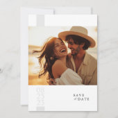 Boho Elegant Foto Wedding speichern das Datum Einladung (Vorderseite)