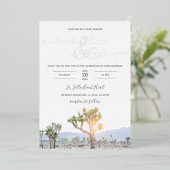 Boho Elegant Greenery Foto Joshua Tree Wedding Folieneinladung (Stehend vorne)