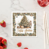 Boho Elegant Grün Weihnachtsbaum Nutcracker Serviette (Beispiel)