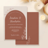 Boho Elegant Leaf Terracotta Burnt Orange Arch Einladung