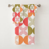 Boho Elegant Line Art Mitte Jahrhundert modern far Badhandtuch Set (Insitu)