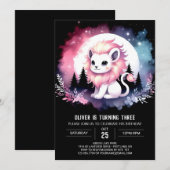 Boho Elegant Lion Birthday Einladung (Vorne/Hinten)