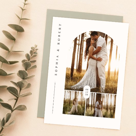 Boho Elegant Minimalistisch Foto Wedding Einladung