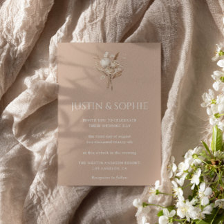 Boho Elegant Minimalistisch Neutrales Florales Hoc Einladung