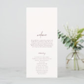 Boho Elegant Modern Wedding Zeremony Program (Stehend Vorderseite)