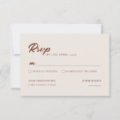 Boho Elegant Moderne Minimalistische HochzeitsrSVP RSVP Karte (Vorderseite)