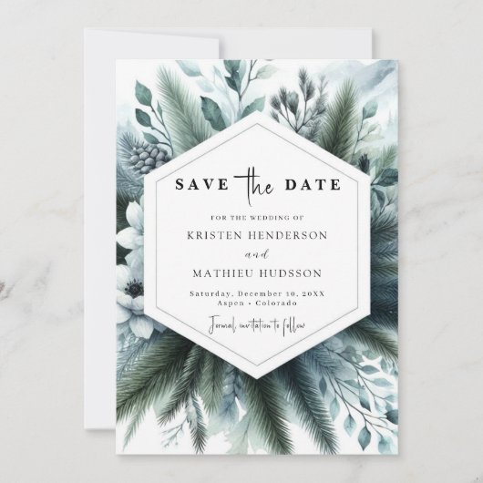 Boho Elegant Mountain Wedding Save The Date (Vorderseite)