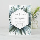 Boho Elegant Mountain Wedding Save The Date (Stehend Vorderseite)