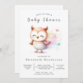 Boho Elegant Owl Baby Shower Einladung (Vorne/Hinten)