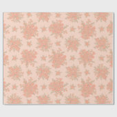 Boho Elegant Peach Orange Floral Geschenkpapier (Flach)