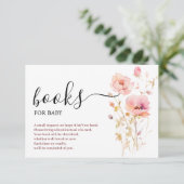 BOHO ELEGANT PINK BLUSH BLUME BÜCHER FÜR BABY BEGLEITKARTE (Stehend Vorderseite)