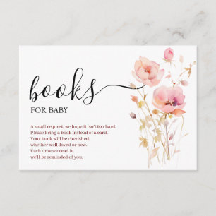 BOHO ELEGANT PINK BLUSH BLUME BÜCHER FÜR BABY BEGLEITKARTE