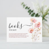 BOHO ELEGANT PINK BLUSH BLUME BÜCHER FÜR BABY BEGLEITKARTE (Stehend Vorderseite)