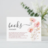 BOHO ELEGANT PINK BLUSH BLUME BÜCHER FÜR BABY BEGLEITKARTE (Stehend Vorderseite)