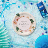 Boho Elegant Pink Floral Brautparty Pappteller (Party)