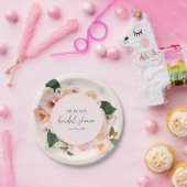 Boho Elegant Pink Floral Brautparty Pappteller (Party)