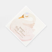 Boho Elegant Princess Swan Girl Baby Shower Serviette (Ecke)