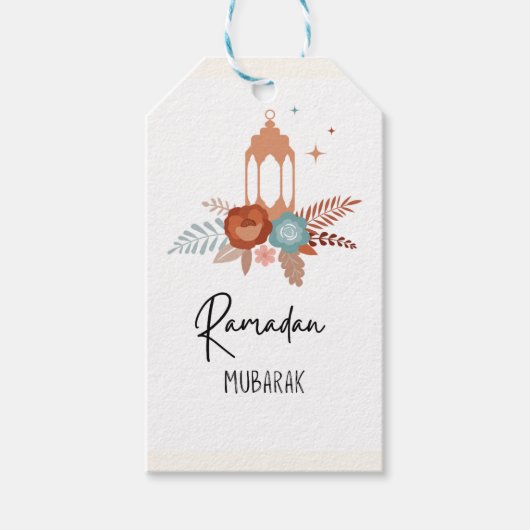 Boho Elegant Ramadan Mubarak Geschenktag Geschenkanhänger (Vorderseite)