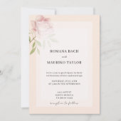 Boho Elegant Rosa Wasserfarben Einladung (Vorderseite)