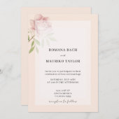 Boho Elegant Rosa Wasserfarben Einladung (Vorne/Hinten)
