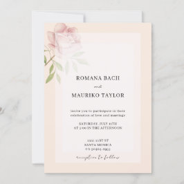 Boho Elegant Rosa Wasserfarben Einladung