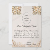Boho Elegant Rustic Floral Wedding Danke Karte (Vorderseite)