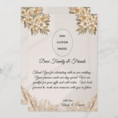 Boho Elegant Rustic Floral Wedding Danke Karte (Vorne/Hinten)