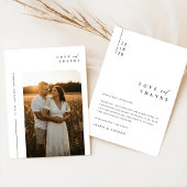 Boho Elegant Rustic Foto Wedding Dankeskarte