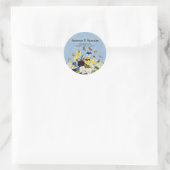 Boho Elegant Spring Stiefmütterchens Daffodils But Runder Aufkleber (Tasche)