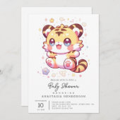 Boho Elegant Tiger Baby Shower Einladung (Vorne/Hinten)