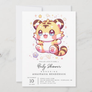Boho Elegant Tiger Baby Shower Einladung