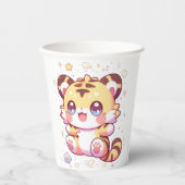 Boho Elegant Tiger Baby Shower Pappbecher (Vorderseite)