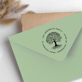 Boho Elegant Tree Roots Rücksendeadresse Gummistempel