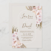 Boho Elegant Wedding Einladung (Vorne/Hinten)