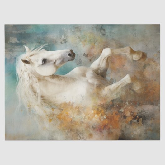 Boho Elegant White Horse Seidenpapier (Vorderseite)